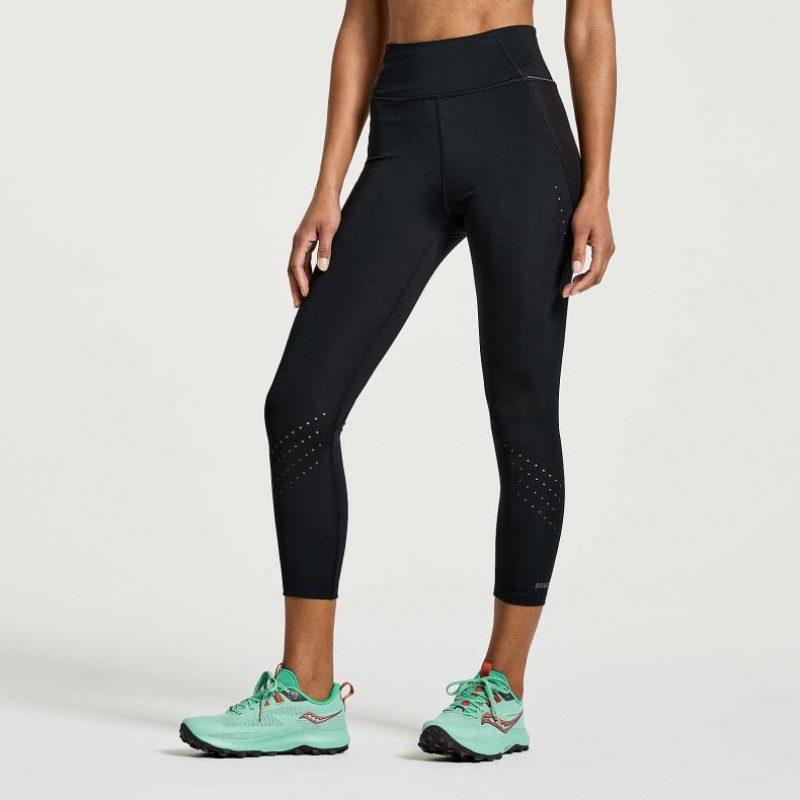 Saucony Explorer Utility Crop Women's Tight Black | CANADA QPSKWLU