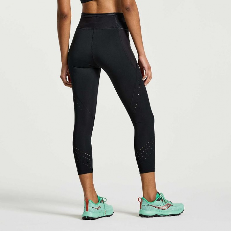 Saucony Explorer Utility Crop Women's Tight Black | CANADA QPSKWLU