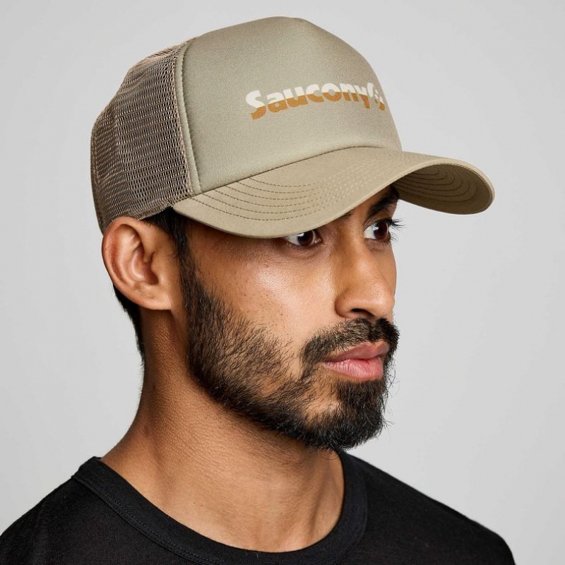 Saucony Foamie Men\'s Trucker Hats Olive | CANADA JYSTIVP