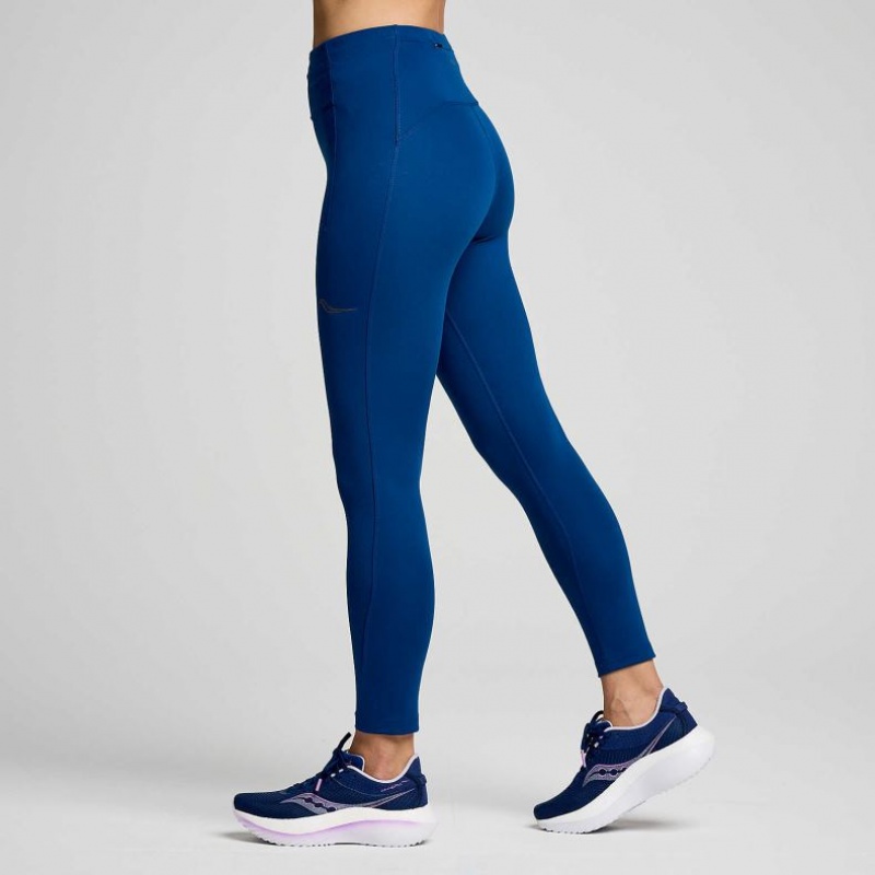 Saucony Fortify Crop Women's Tight Indigo | CANADA EVLHJKZ