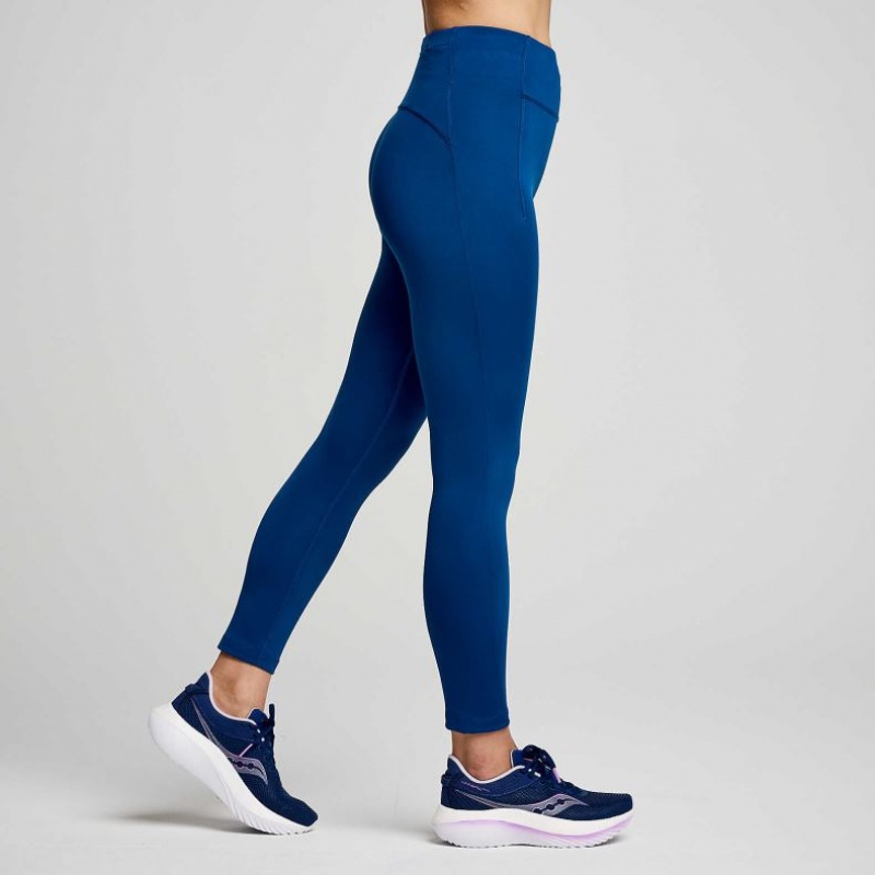 Saucony Fortify Crop Women's Tight Indigo | CANADA EVLHJKZ