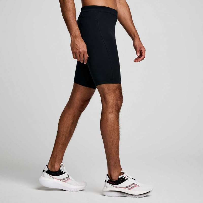 Saucony Fortify Lined Half Men's Tight Black | CANADA VQHXDEB