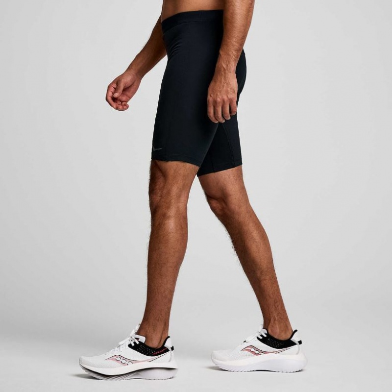 Saucony Fortify Lined Half Men's Tight Black | CANADA VQHXDEB