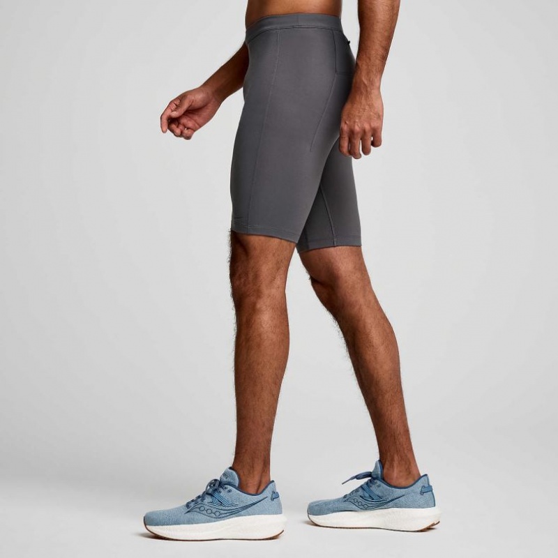 Saucony Fortify Lined Half Men's Tight Grey | CANADA CMPNVTD