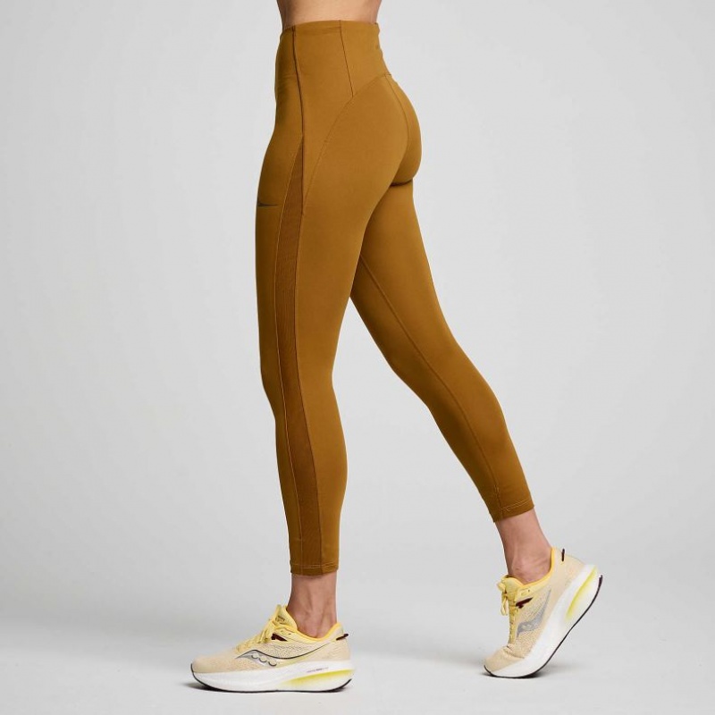 Saucony Fortify Viz Women's Tight Brown | CANADA HIUELBS