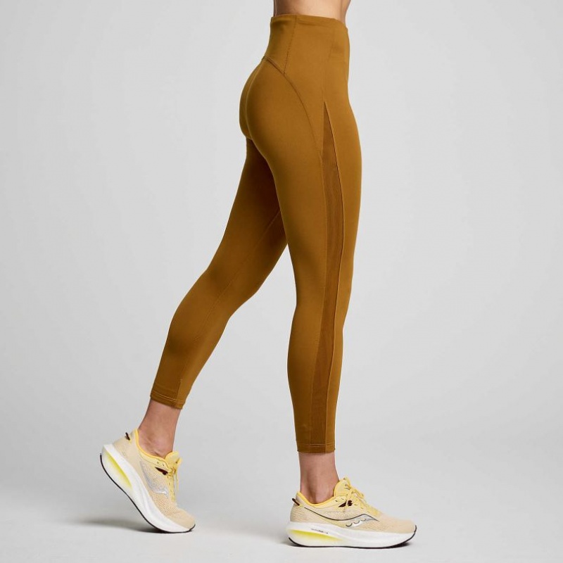 Saucony Fortify Viz Women's Tight Brown | CANADA HIUELBS