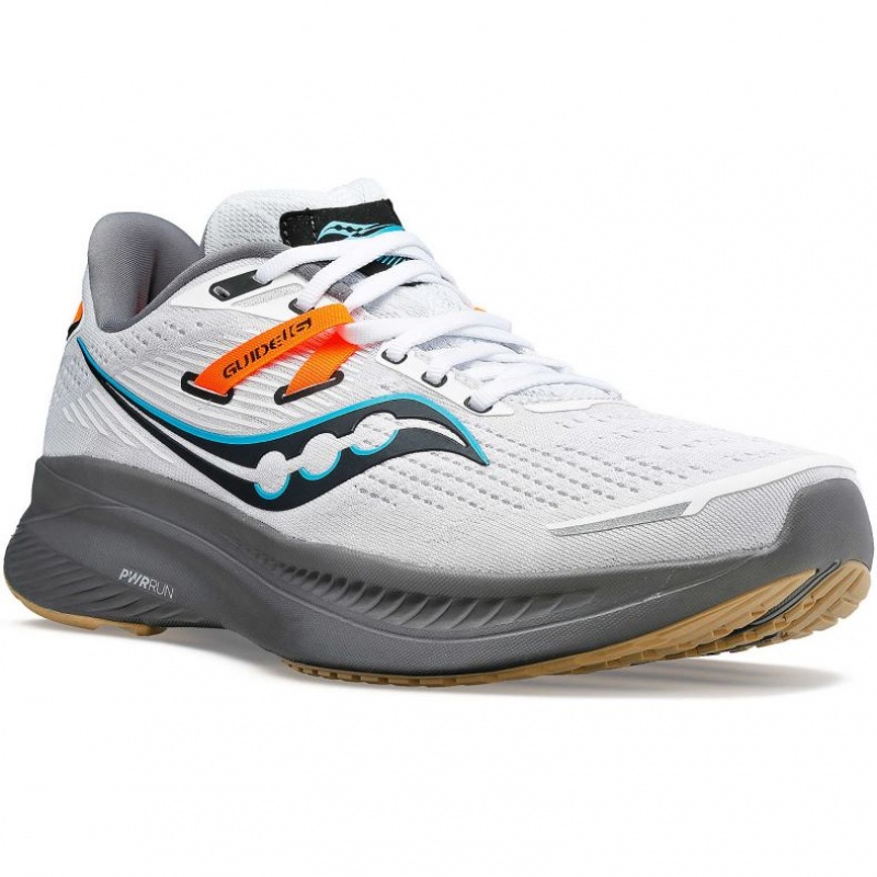 Saucony Guide 16 Men's Running Shoes White | CANADA ABKLSQD