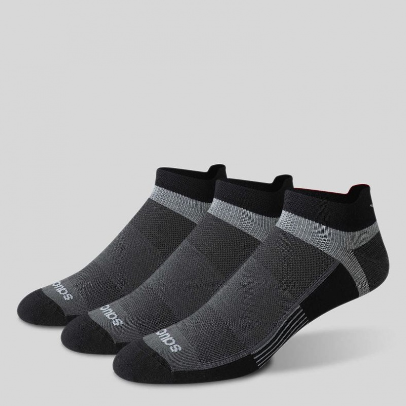 Saucony Inferno Liteweight 3-Pack Men's Socks Black | CANADA AVGPQDO