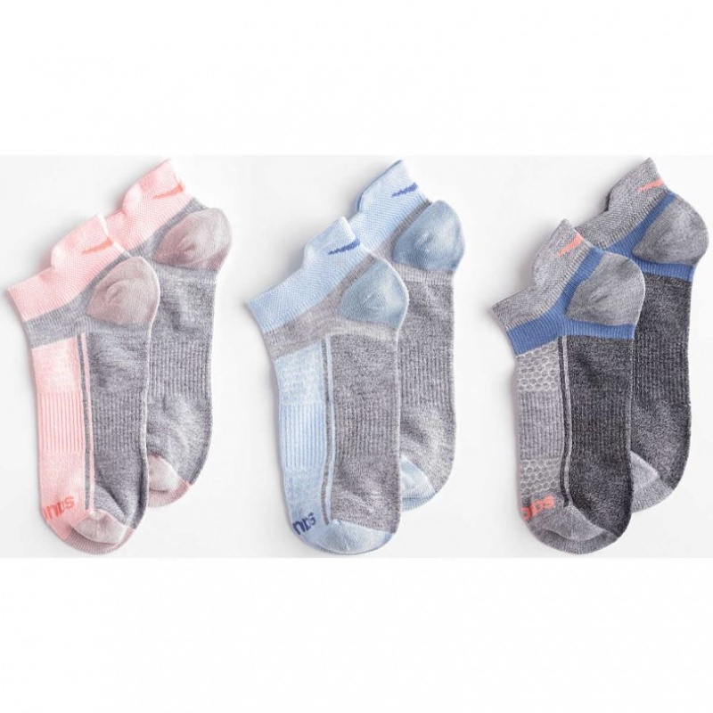 Saucony Inferno Liteweight 3-Pack Women's Socks Blue / Pink / Grey | CANADA AOEPGYK