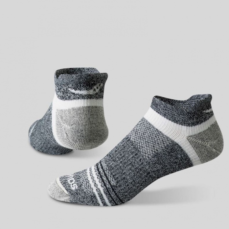 Saucony Inferno Merino Wool Blend No Show 3-Pack Men's Socks Black / Grey | CANADA VPGQCEX