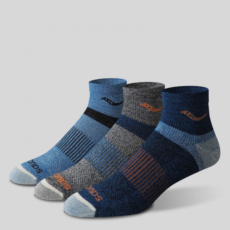 Saucony Inferno Merino Wool Blend Quarter 3-Pack Men's Socks Multicolor | CANADA HABSEZY