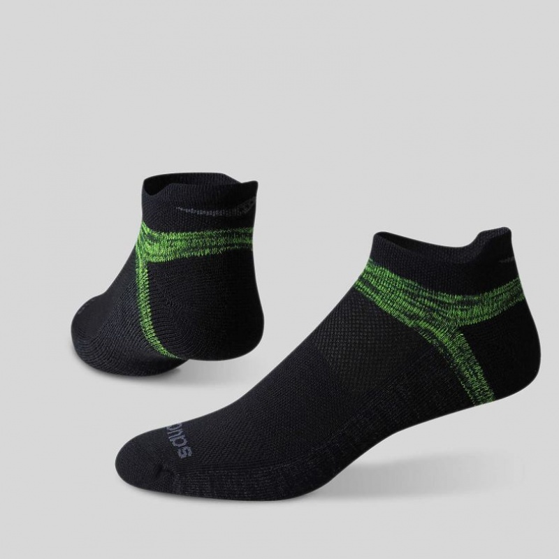 Saucony Inferno No Show Tab 3-Pack Women's Socks Green / Black | CANADA QFAXURZ