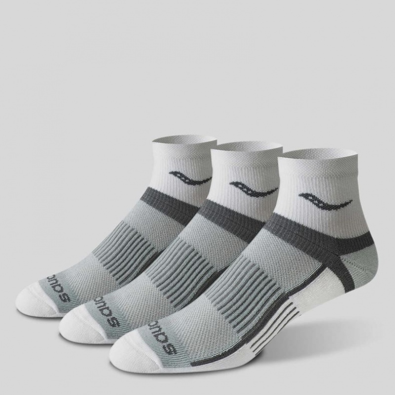 Saucony Inferno Quarter 3-Pack Men's Socks Grey | CANADA IXSWYDF