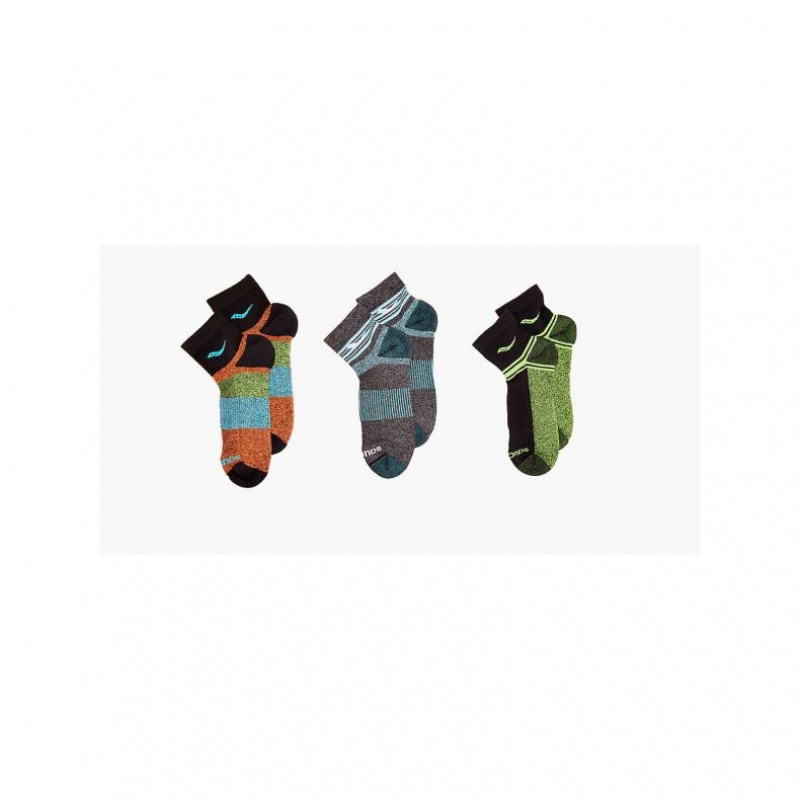 Saucony Inferno Quarter 3-Pack Men's Socks Multicolor | CANADA EVIQNZW