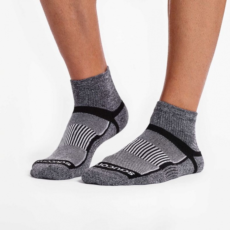 Saucony Inferno Quarter 3-Pack Men's Socks Grey | CANADA YVXILBP