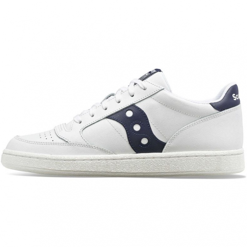 Saucony Jazz Court PU Men's Sneakers White / Navy | CANADA YSVOQUW