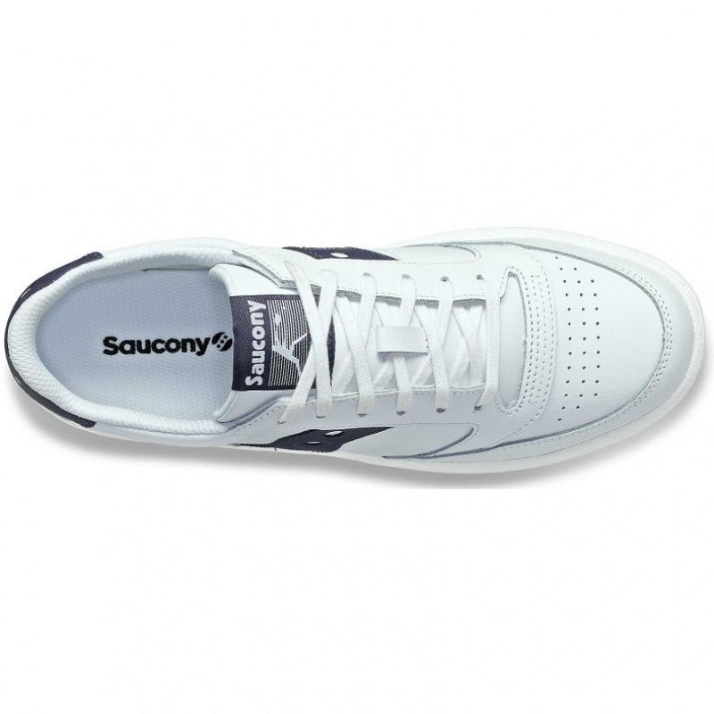 Saucony Jazz Court PU Men's Sneakers White / Navy | CANADA YSVOQUW