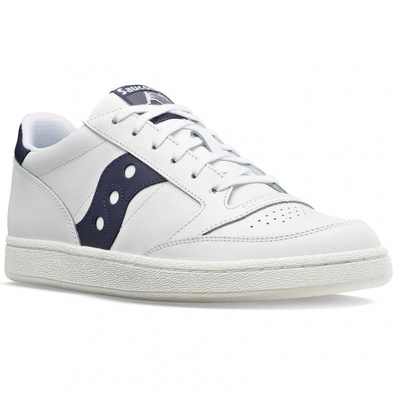 Saucony Jazz Court PU Men's Sneakers White / Navy | CANADA YSVOQUW