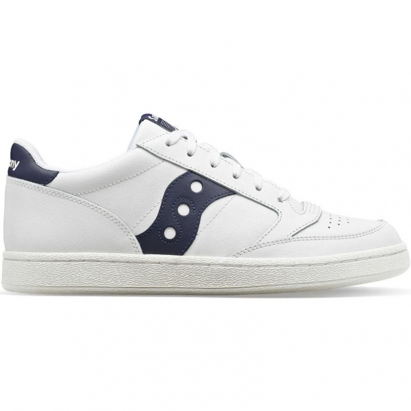 Saucony Jazz Court PU Men\'s Sneakers White / Navy | CANADA YSVOQUW