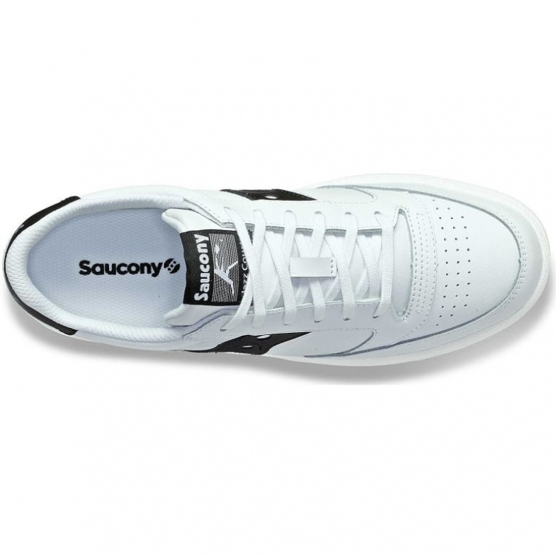 Saucony Jazz Court PU Men's Sneakers White / Black | CANADA ERLKNOJ