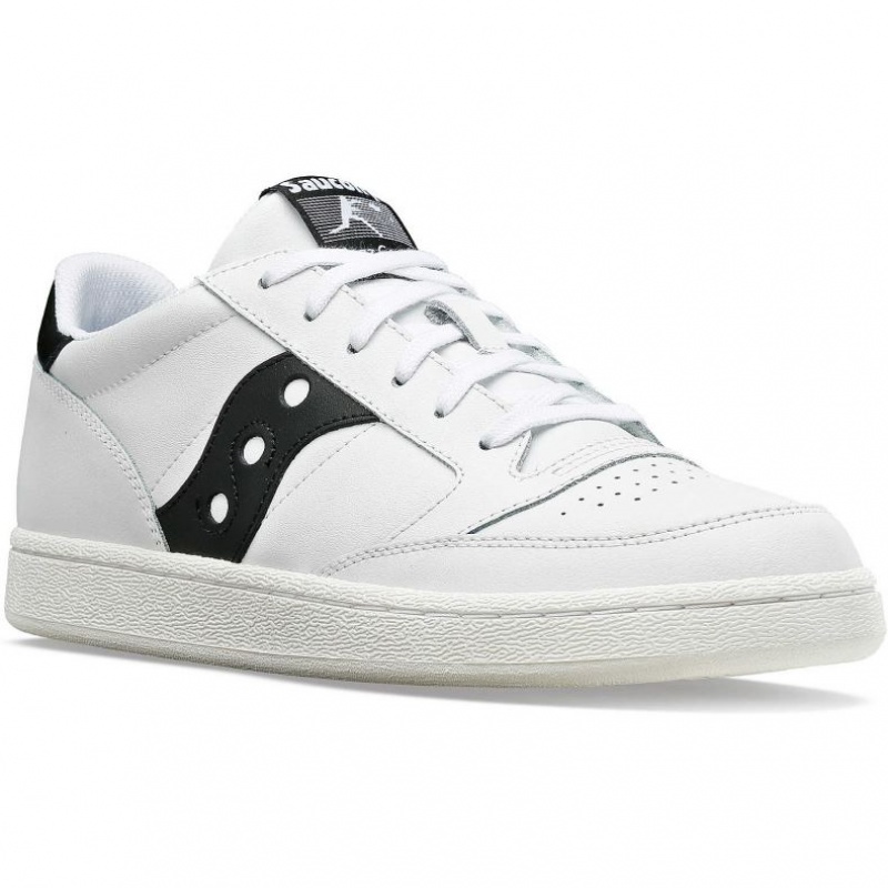 Saucony Jazz Court PU Men's Sneakers White / Black | CANADA ERLKNOJ