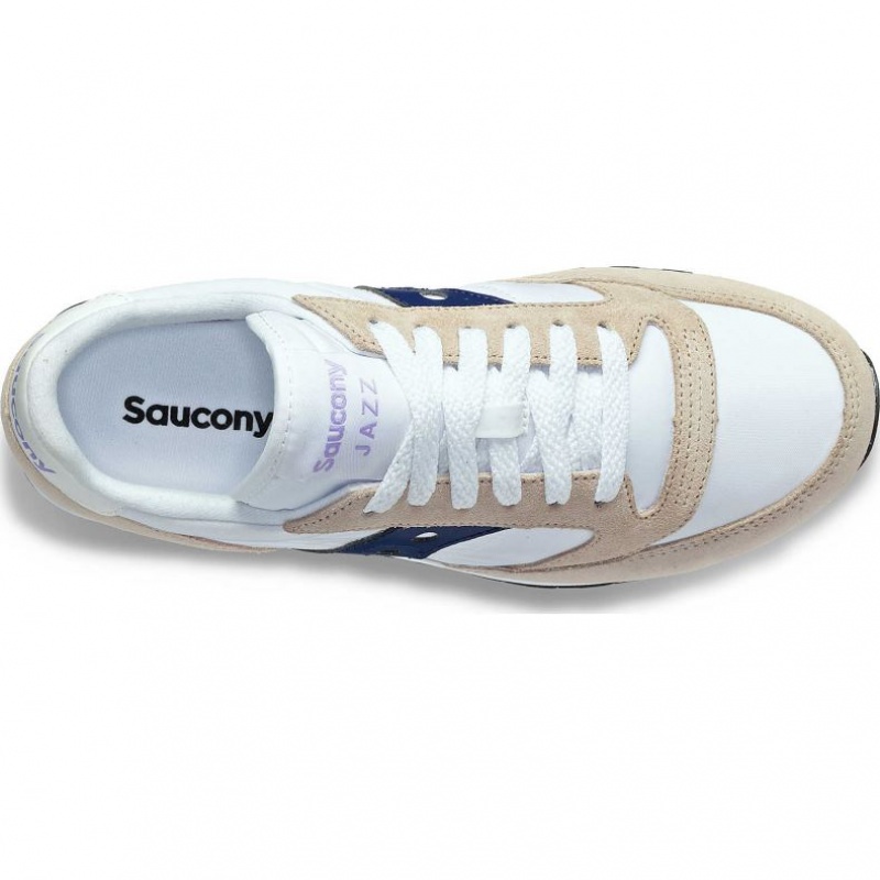 Saucony Jazz Original Women's Sneakers White / Beige / Navy | CANADA RFUTSKN