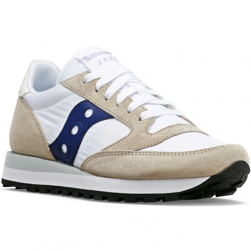 Saucony Jazz Original Women's Sneakers White / Beige / Navy | CANADA RFUTSKN