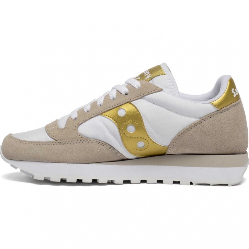 Saucony Jazz Original Women's Sneakers White / Beige / Gold | CANADA ZEHDOVA