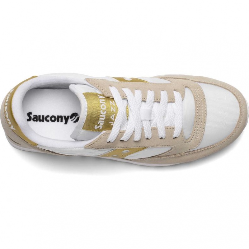 Saucony Jazz Original Women's Sneakers White / Beige / Gold | CANADA ZEHDOVA