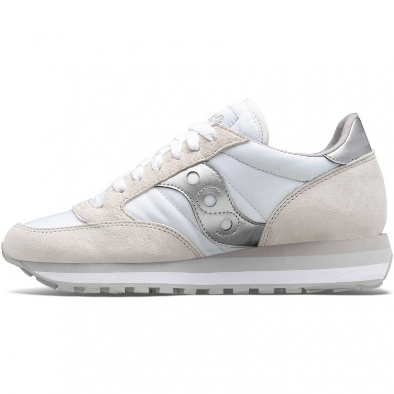 Saucony Jazz Triple Women's Sneakers White / Silver | CANADA LAJEMOT