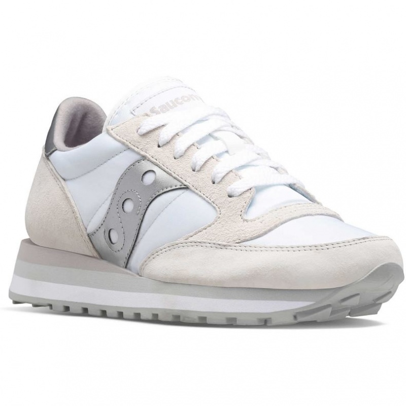 Saucony Jazz Triple Women's Sneakers White / Silver | CANADA LAJEMOT