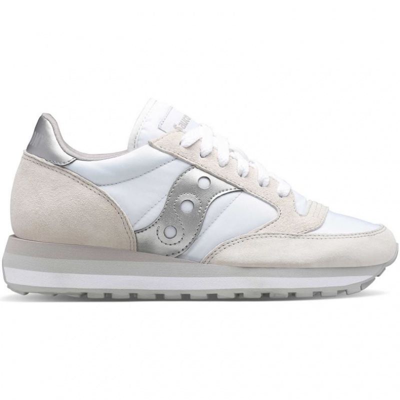 Saucony Jazz Triple Women\'s Sneakers White / Silver | CANADA LAJEMOT