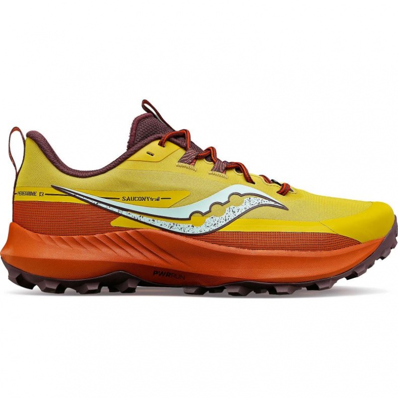 Saucony Peregrine 13 Men\'s Trail Running Shoes Yellow / Orange | CANADA ANZKXIY