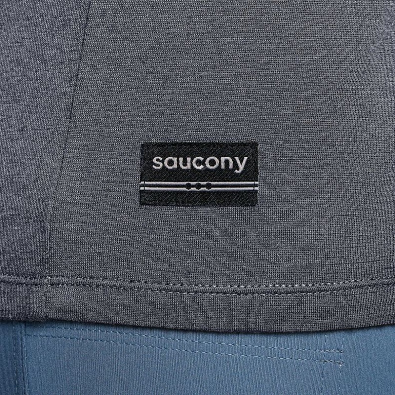 Saucony Peregrine Merino Long Sleeve Men's T-Shirt Grey | CANADA FJWOPSX