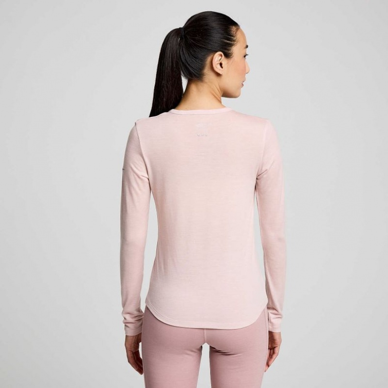 Saucony Peregrine Merino Long Sleeve Women's T-Shirt Pink | CANADA ESOCFGK