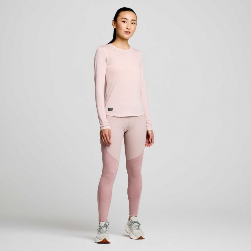 Saucony Peregrine Merino Long Sleeve Women's T-Shirt Pink | CANADA ESOCFGK