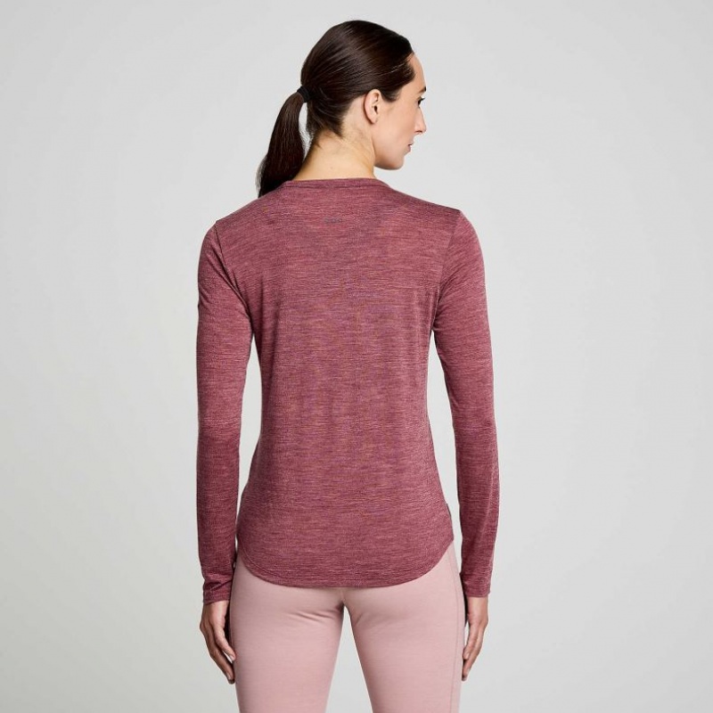 Saucony Peregrine Merino Long Sleeve Women's T-Shirt Red | CANADA VLUSHBZ