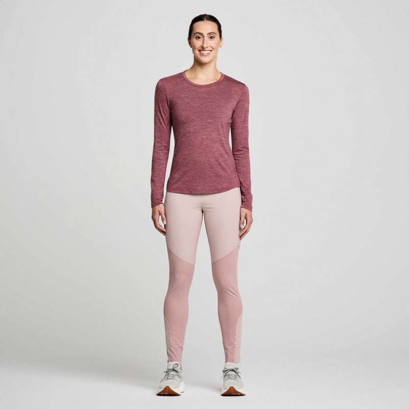 Saucony Peregrine Merino Long Sleeve Women's T-Shirt Red | CANADA VLUSHBZ