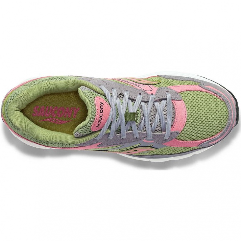 Saucony ProGrid Omni 9 Premium Men's Sneakers Grey / Green / Pink | CANADA IOPBCDH