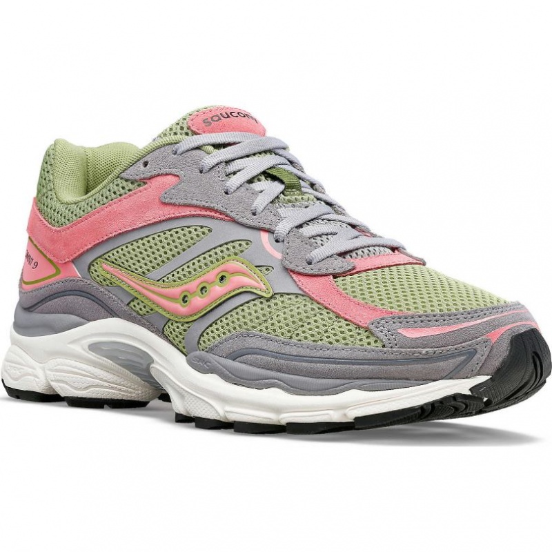 Saucony ProGrid Omni 9 Premium Men's Sneakers Grey / Green / Pink | CANADA IOPBCDH