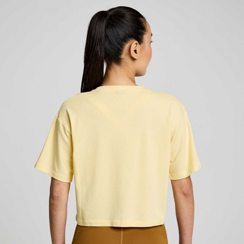 Saucony Recovery Boxy Women's T-Shirt Yellow | CANADA EVAYRHQ