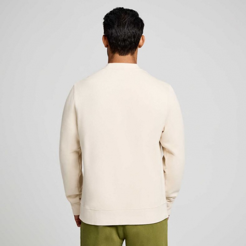 Saucony Recovery Crew Men's Sweatshirt Cream | CANADA UABRXDC