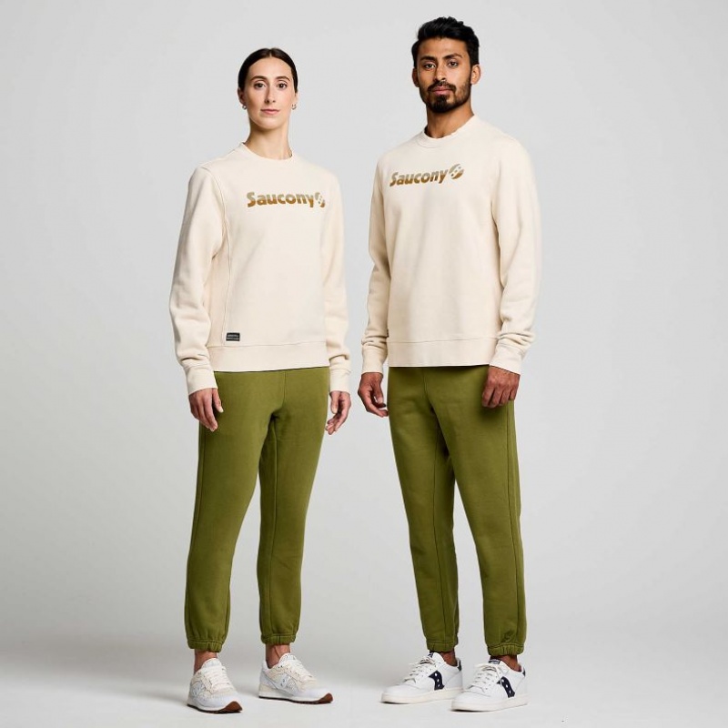 Saucony Recovery Crew Men's Sweatshirt Cream | CANADA UABRXDC