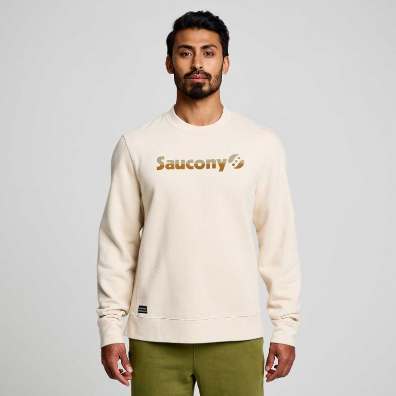 Saucony Recovery Crew Men\'s Sweatshirt Cream | CANADA UABRXDC