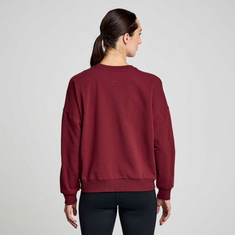 Saucony Recovery Crew Women's Sweatshirt Burgundy | CANADA WDALHNE