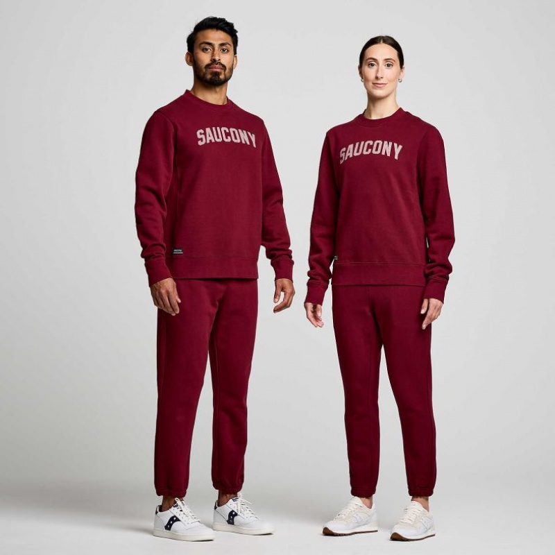 Saucony Recovery Crew Women's Sweatshirt Burgundy | CANADA VLSFGKQ