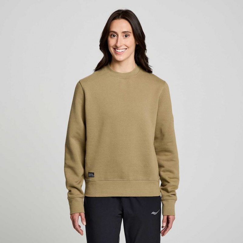 Saucony Recovery Crew Women\'s Sweatshirt Olive | CANADA SFEYDGH