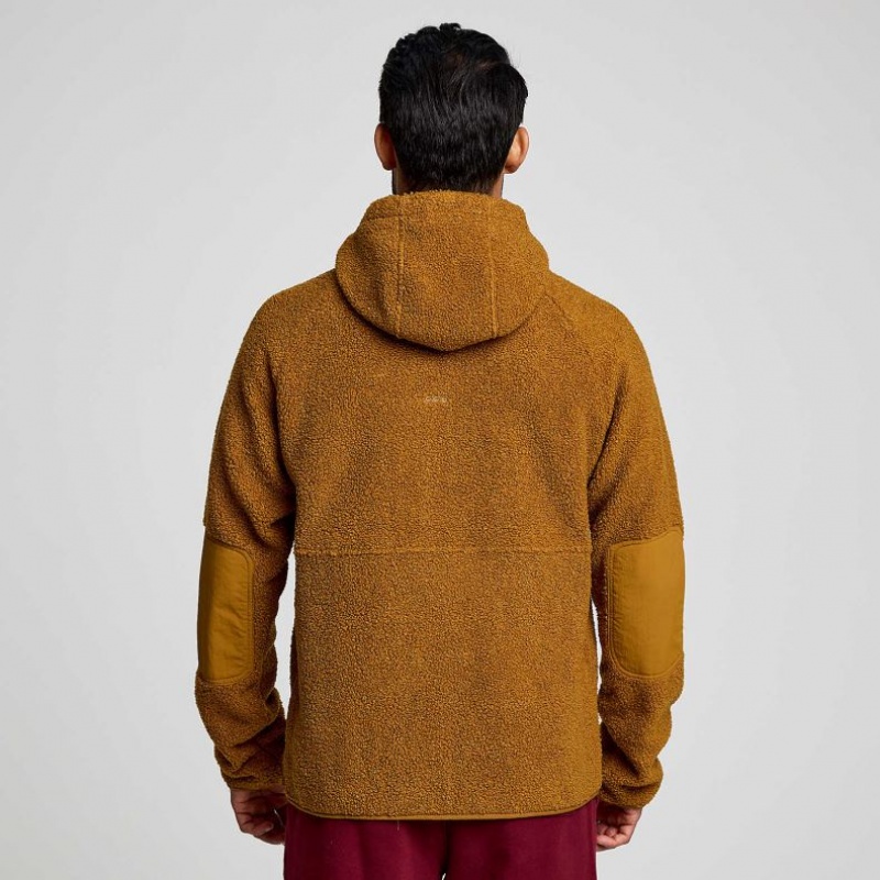 Saucony Recovery Sherpa Pullover Men's Hoodie Brown | CANADA SZDAEHU