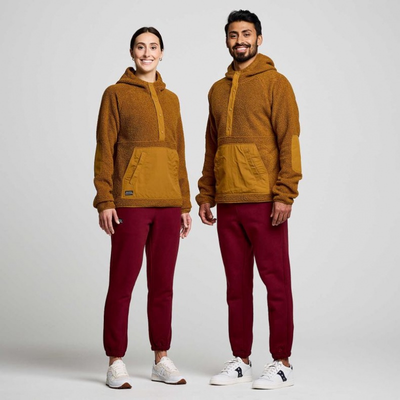 Saucony Recovery Sherpa Pullover Men's Hoodie Brown | CANADA SZDAEHU