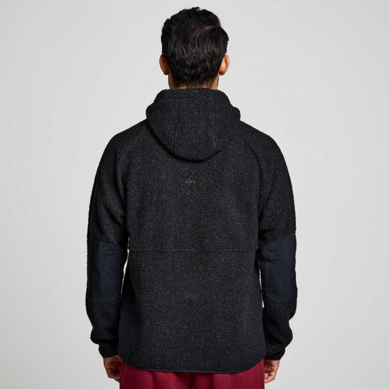 Saucony Recovery Sherpa Pullover Men's Hoodie Black | CANADA DWYJBLI